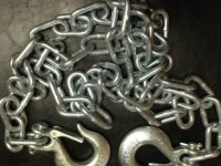 Safety Chain - 7MM x 72'' - 1/4'' Clevis Hooks w/ Latches - 5,200#