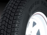 14" White Mod Wheel/Tire - WTB146545WM205C